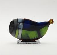 Hand painted whale - Baleine bleue et verte